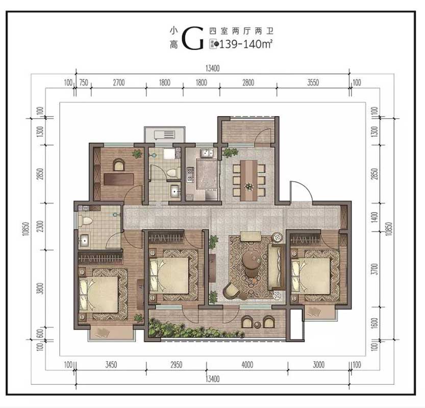 寶麗·江山樾小高G戶型 四室兩廳兩衛(wèi)