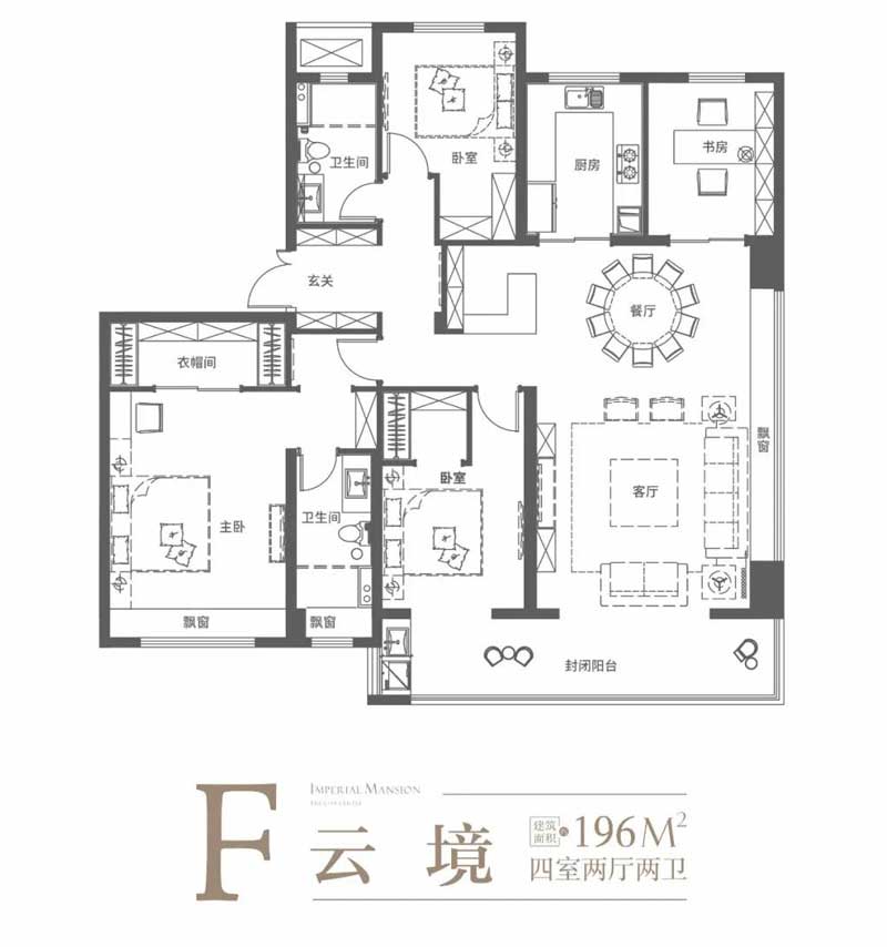 云璟御府F戶型 建面約196㎡