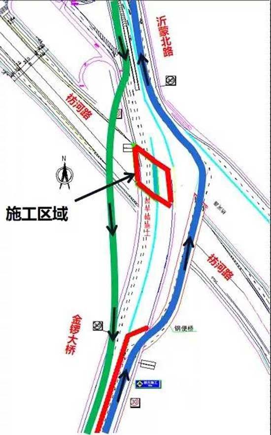 注意！臨沂金鑼大橋北側道路施工，歷時4個月！